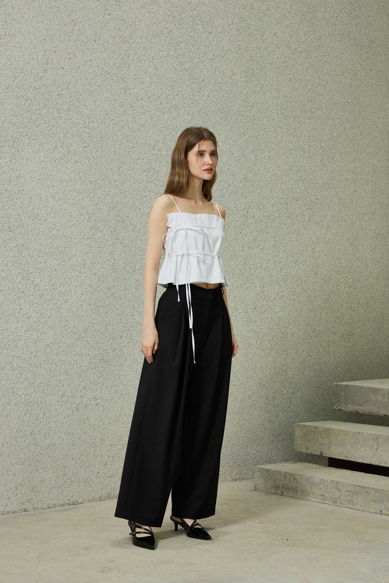 TOMO WIDE SLACKS / BLACK