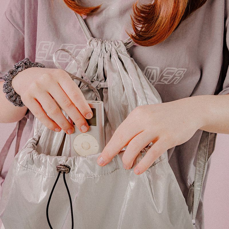 METALIC STRING BAG (SILVER)