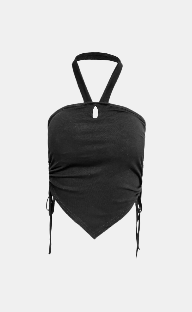 Strap Detail Halter Neck Crop Top