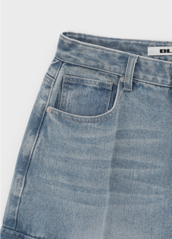 [MADE] Current Cargo Bermuda Denim Pants