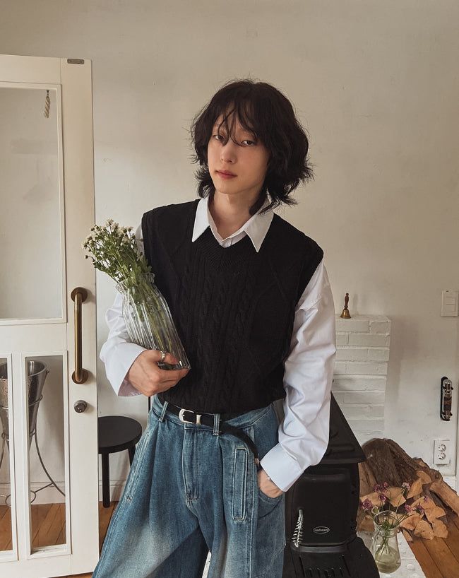 Moss Twist Knit Vest