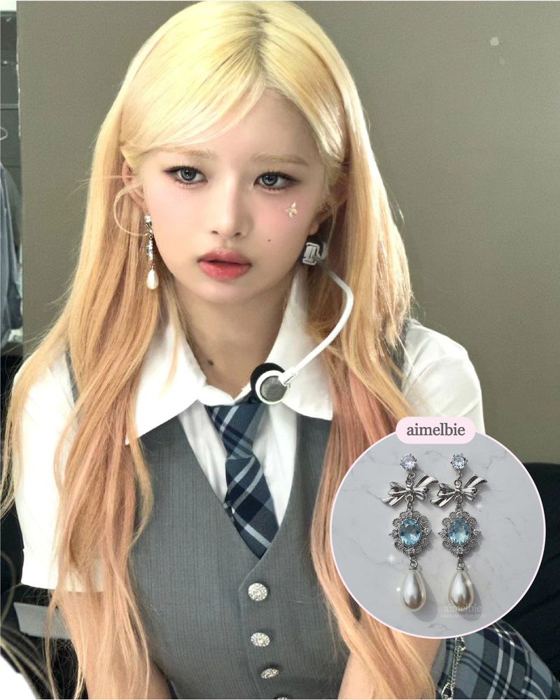 [IVE Wonyoung, Rei Earrings] Aqua Jewel Princess Earring - Fancy Version