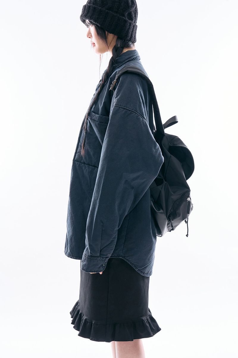 Eric fade washed padded shirt