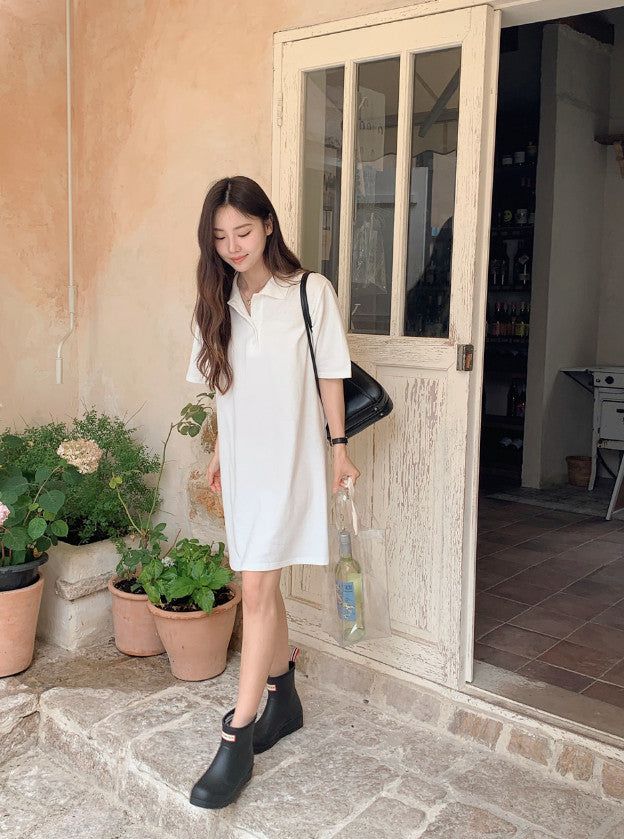 Summer PK Collar Mini Dress (3color)