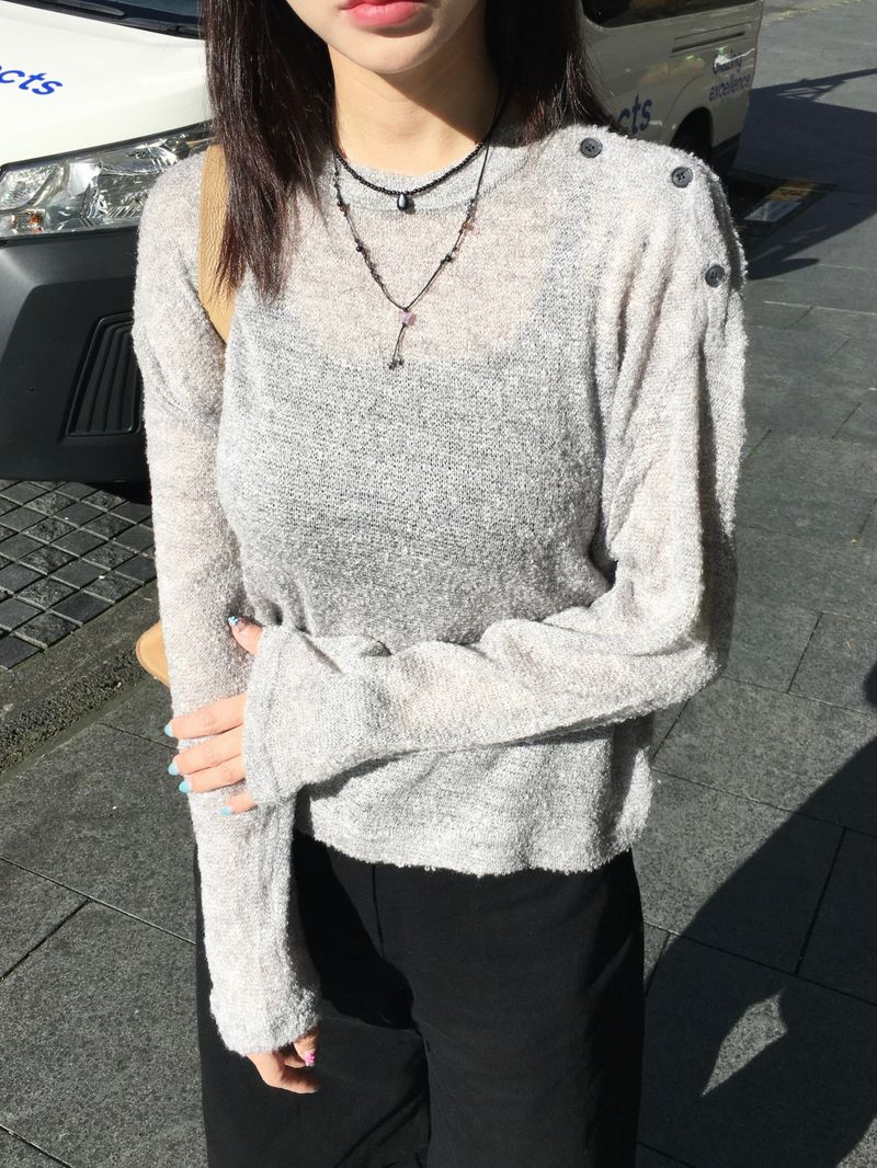 Shawl Button Mood Knit (3c)