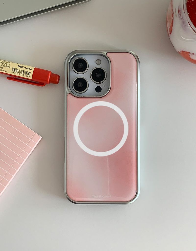 [MADE]ミスティローズ シルバー エポキシ MagSafeバンパー iPhoneケース
