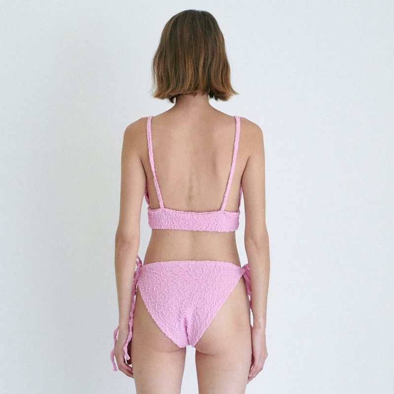 STRING SHIRRING BIKINI SET / PINK