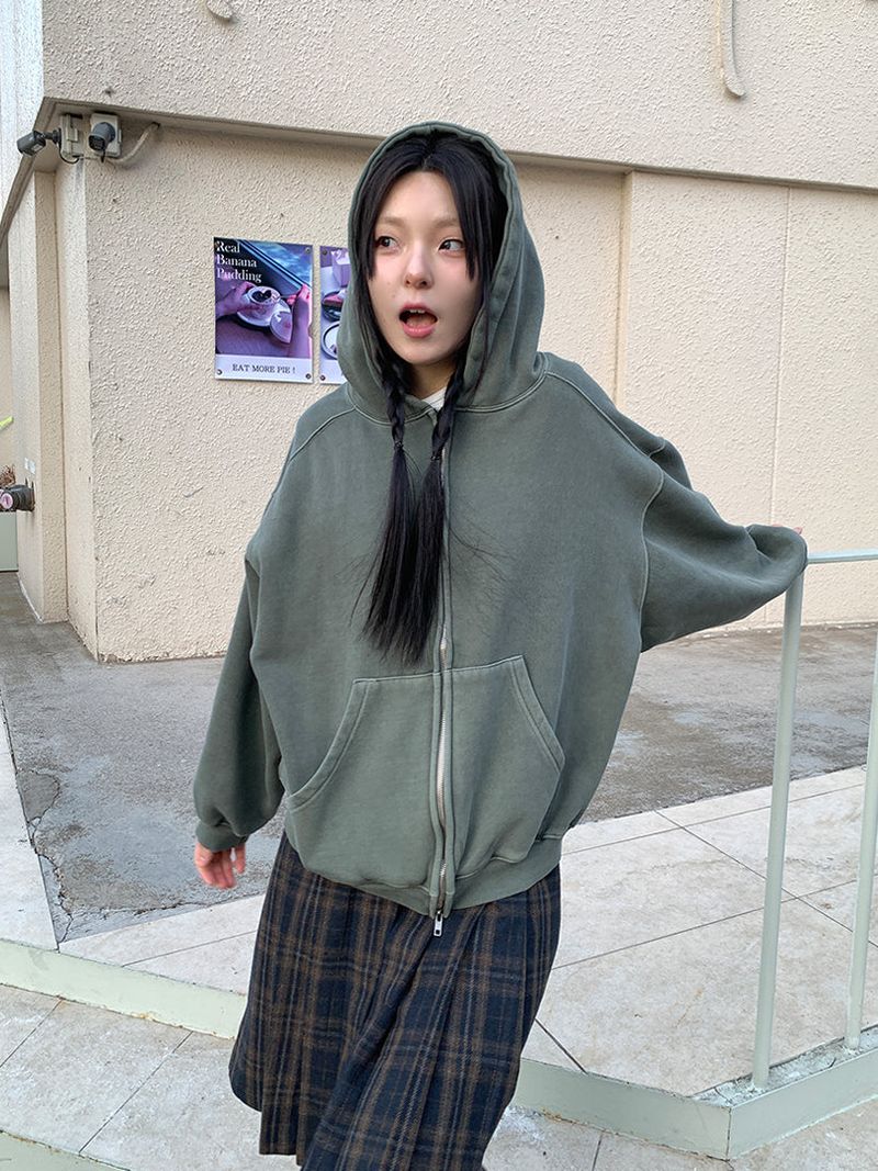 PIGMENT HOOD ZIP-UP (3C)