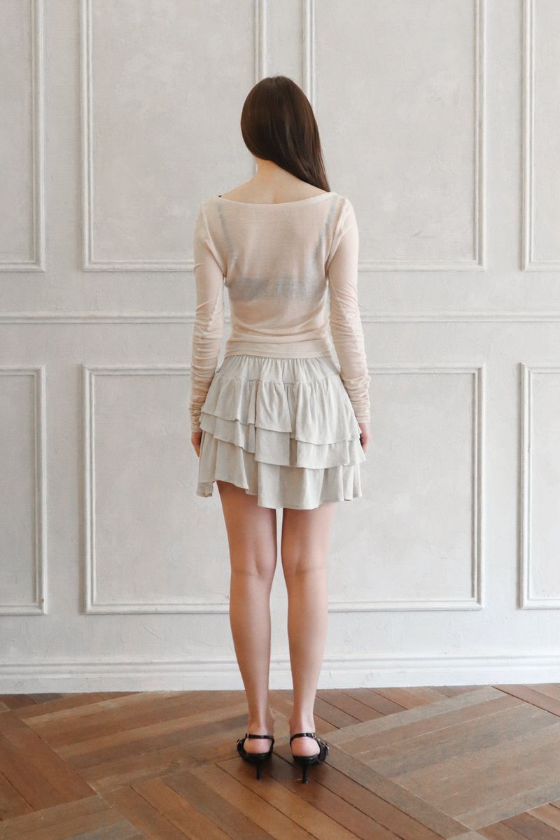 Ariel flare skirt (beige)