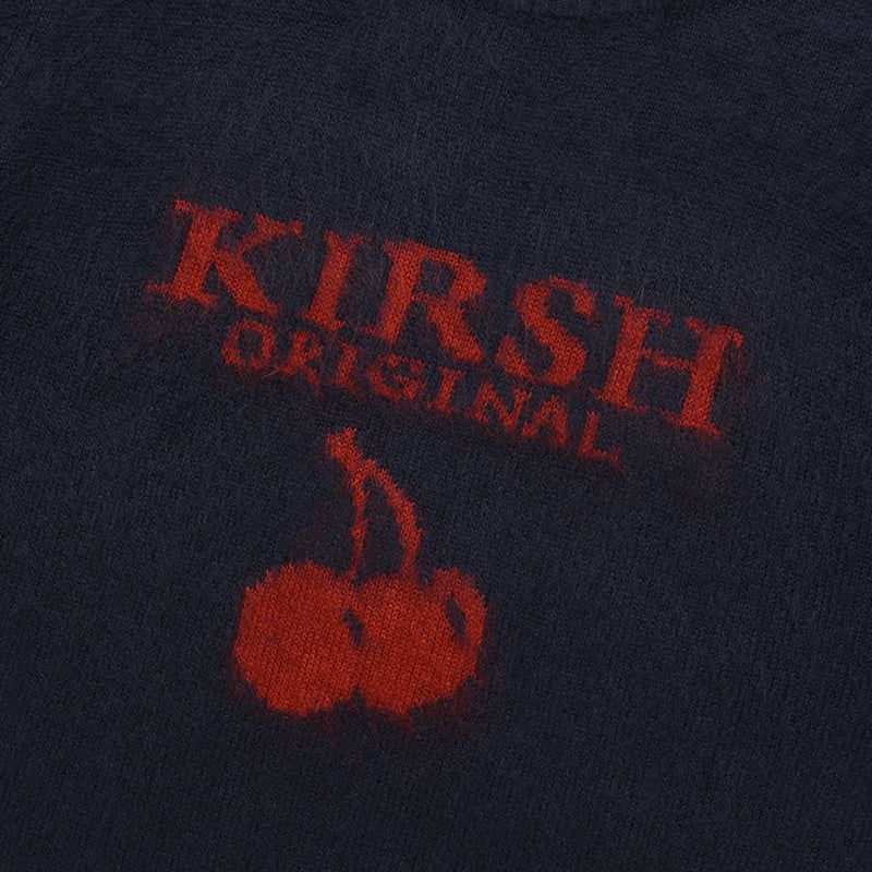CHERRY JACQUARD GRAPHIC ROUND KNIT [NAVY]