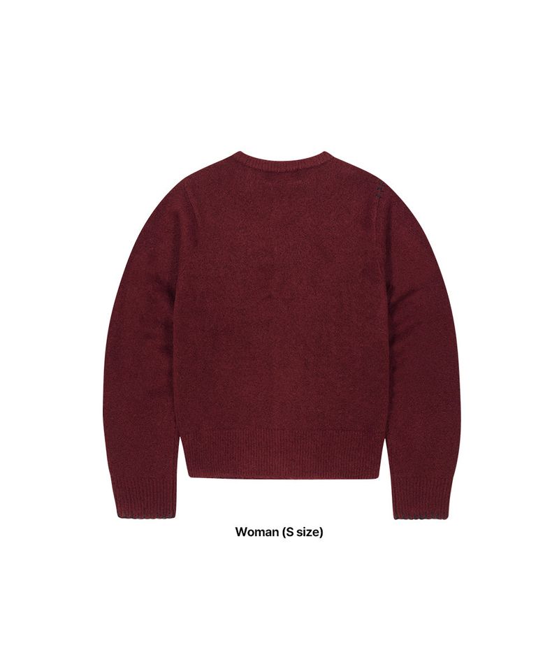 ROUND BUTTON UP CROP CARDIGAN_RED
