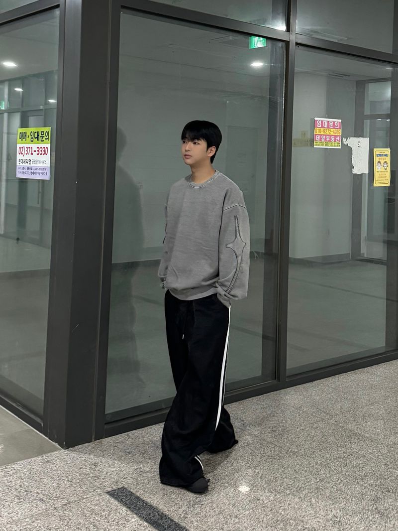 Washa denim mix pants