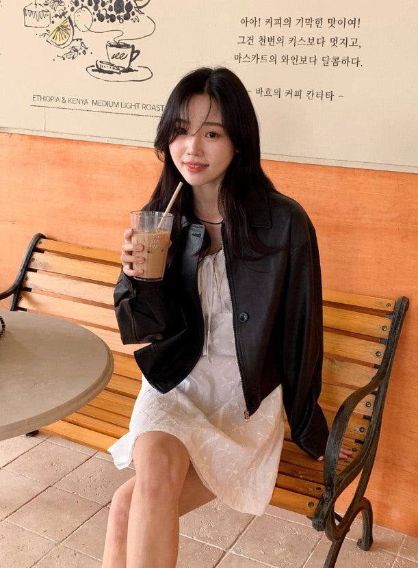 IF Spring Leather Jacket (3color)