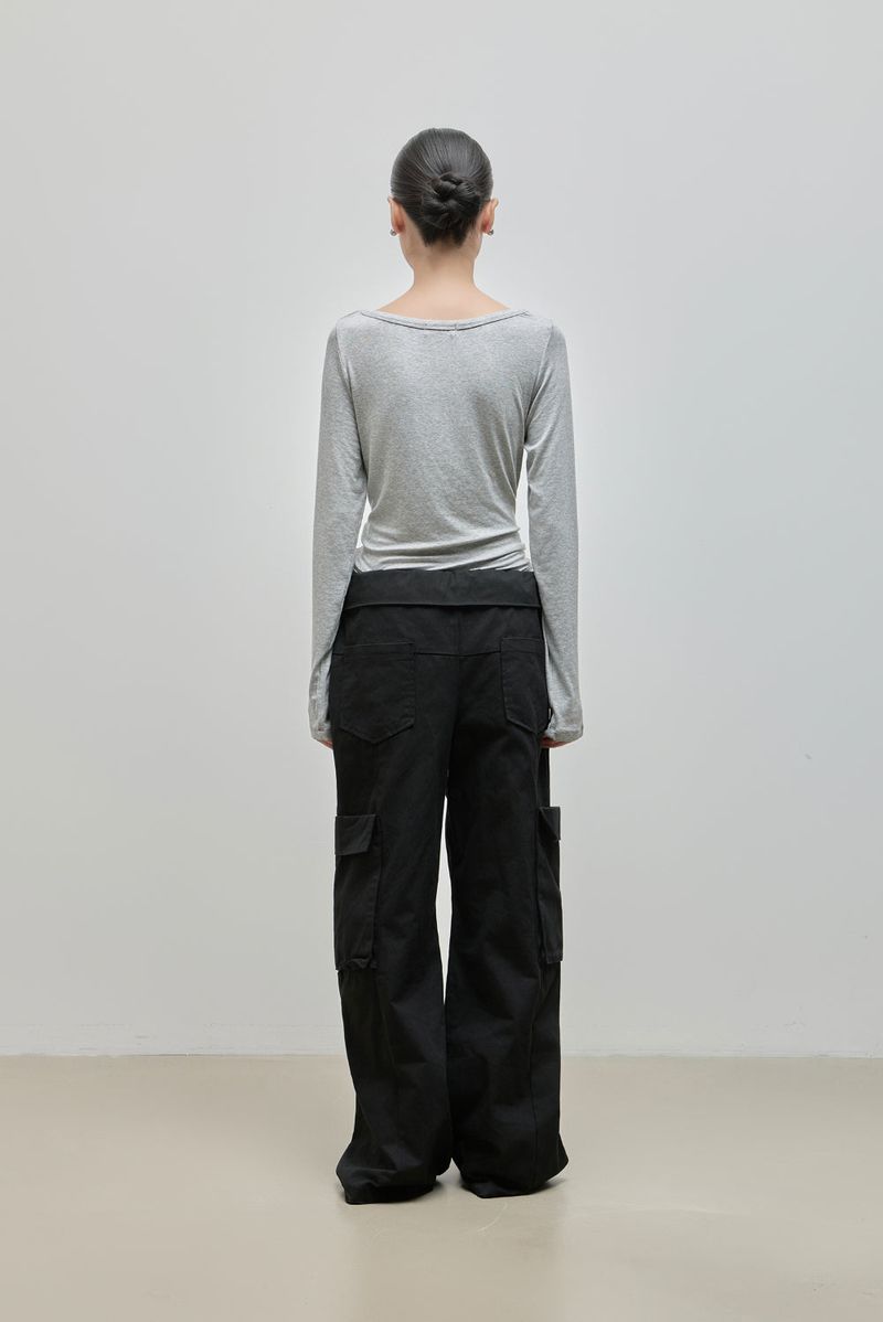 Fold Cargo Pants_Black
