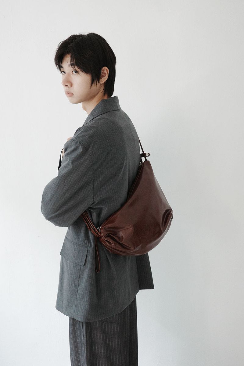 leather double strap bag