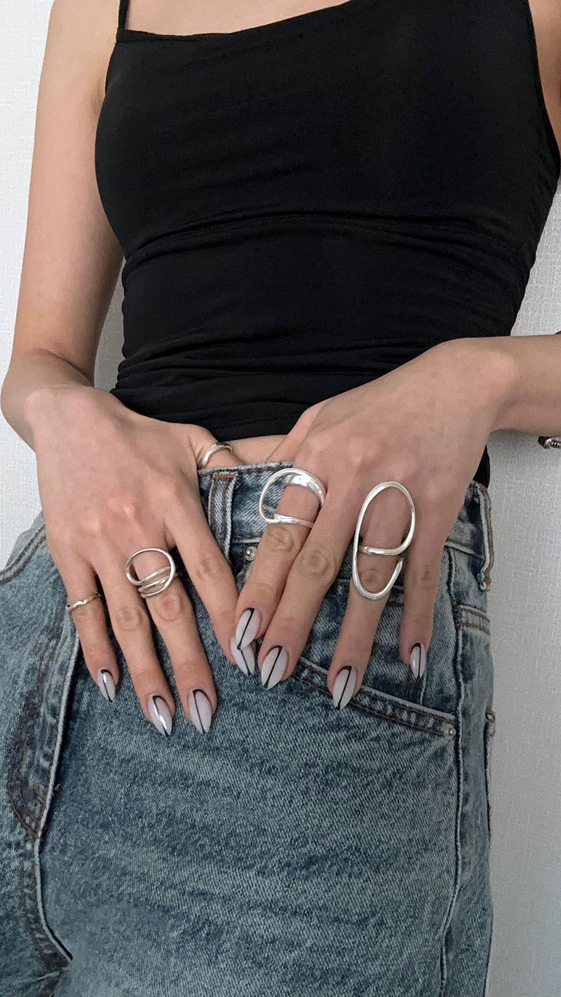 [925silver] Over turn ring
