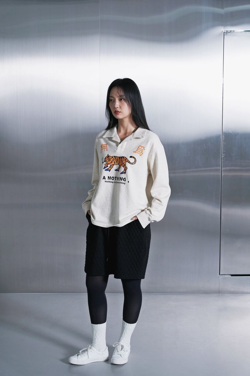 MU-WI PIN-KNIT COLLAR-TEE (Oatmeal)