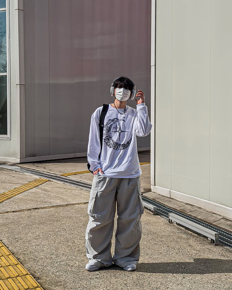 Bake Wide Cargo Pocket Nylon Pants