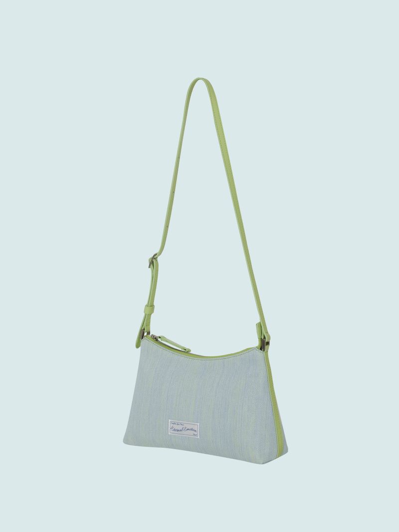 SIGNATURE LABEL DENIM HOBO BAG (LIGHT GREEN)