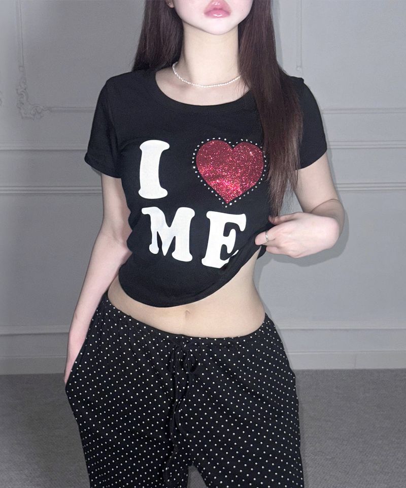 meego（ミーゴ）の「グリムハートTシャツ (3colors)（トップス）」
