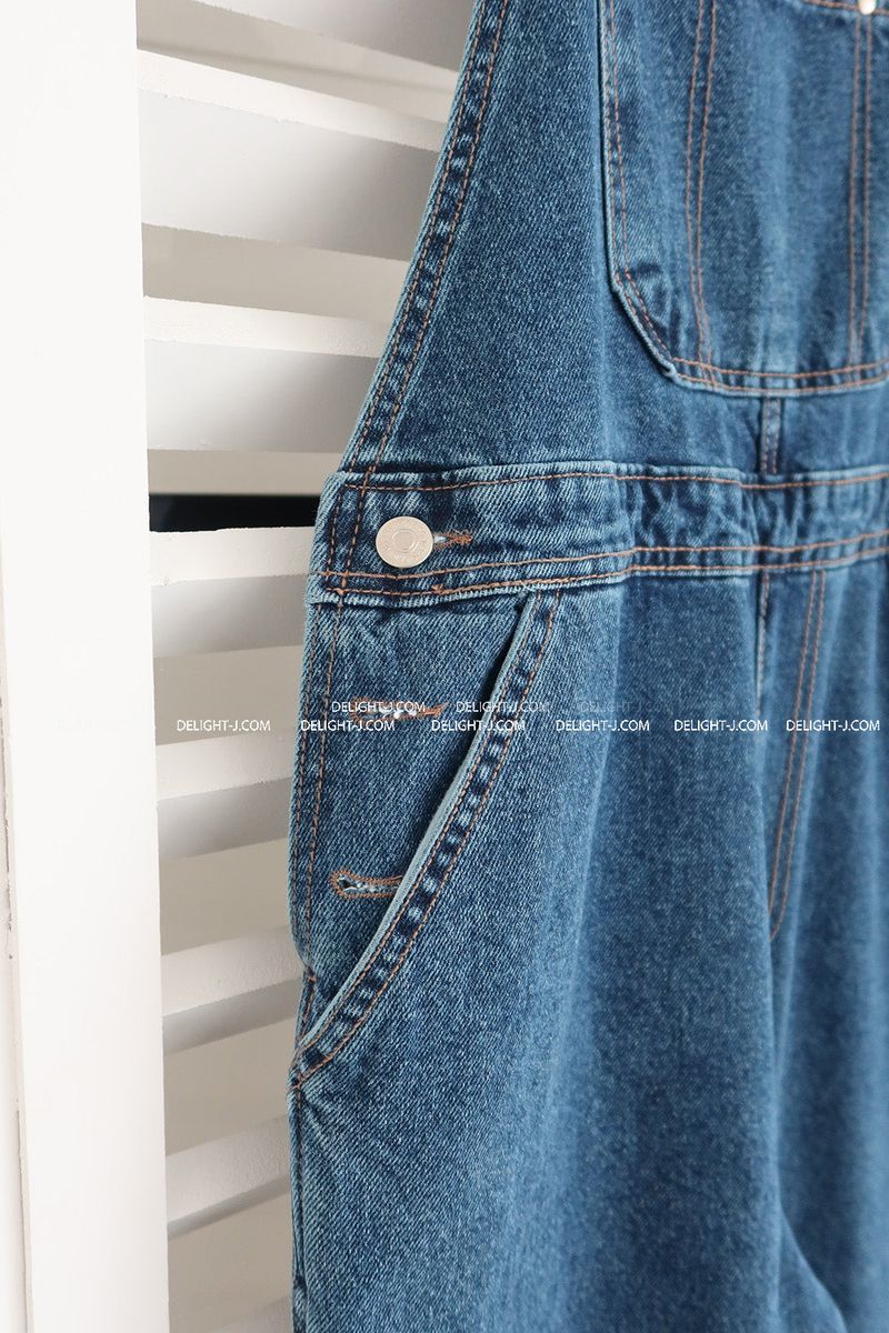 punted dark jeans overalls
