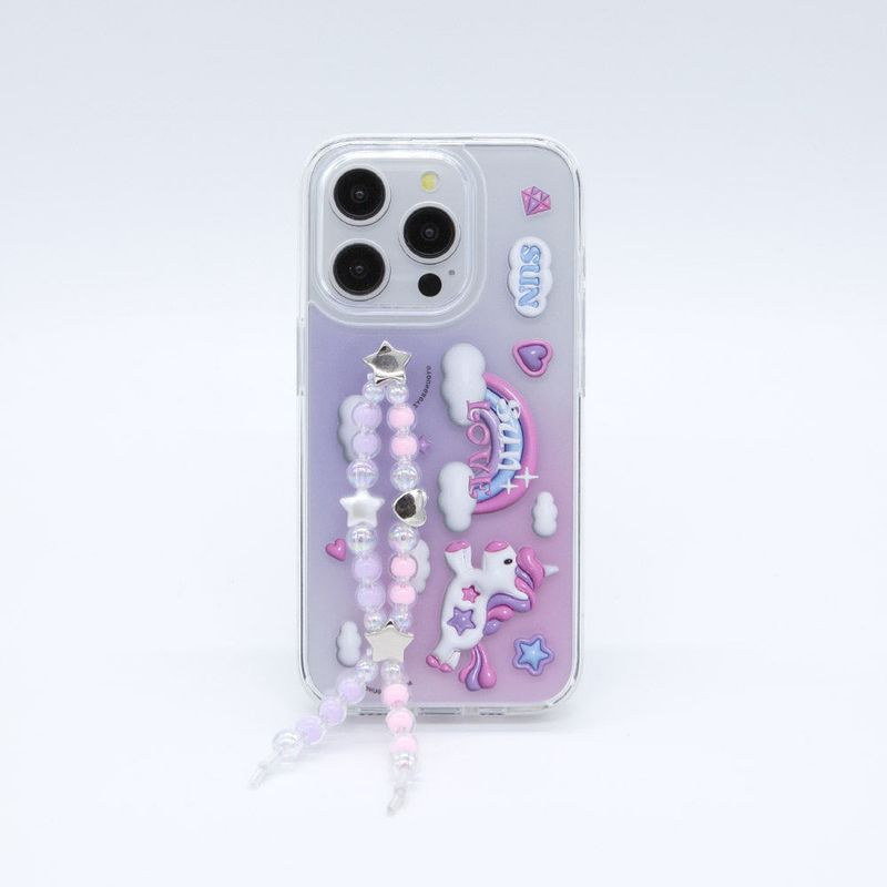 seconduniquename(セカンドユニークネーム)の「SUN CASE CLEAR UNICON BEADS PINK(Smartphone Accessories)」