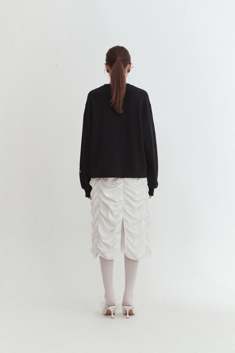 Shirring sweatshirt