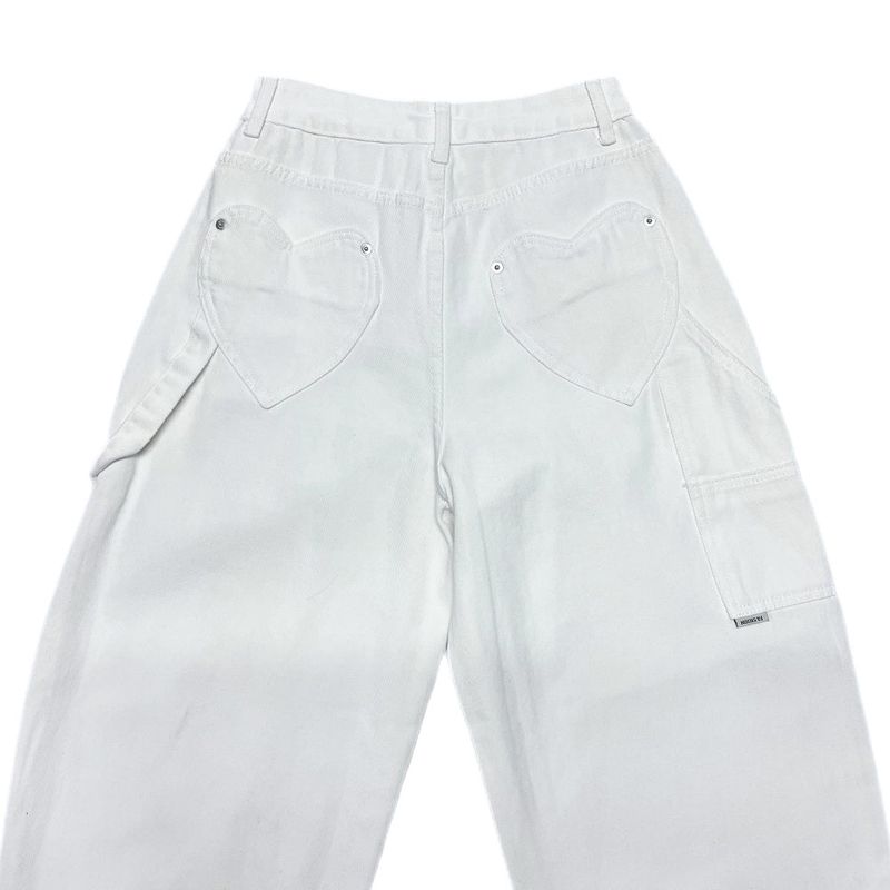 Luri Back Heart Pocket Carpenter Wide Pants 