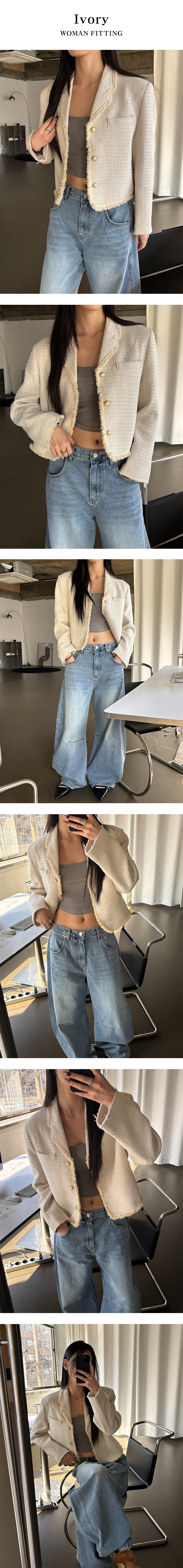 [S/S] Tail cutting tweed jacket(2color)