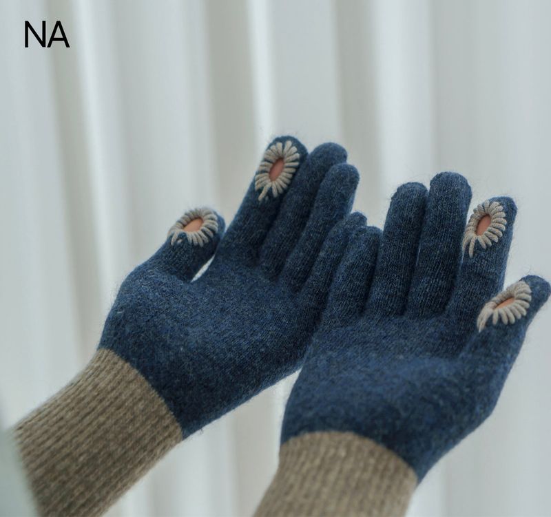 twoton twohole long touch finger gloves 3colors