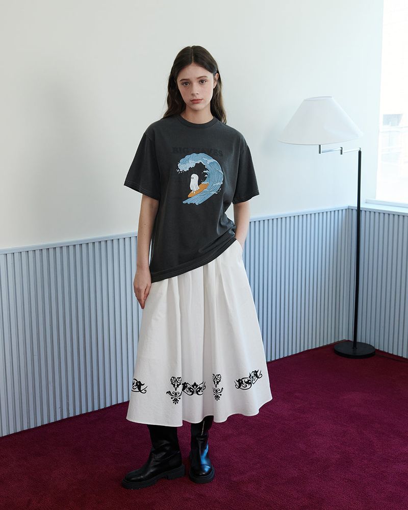 【MADE】SURF GHOST PRINT T-SHIRT [BLACK]