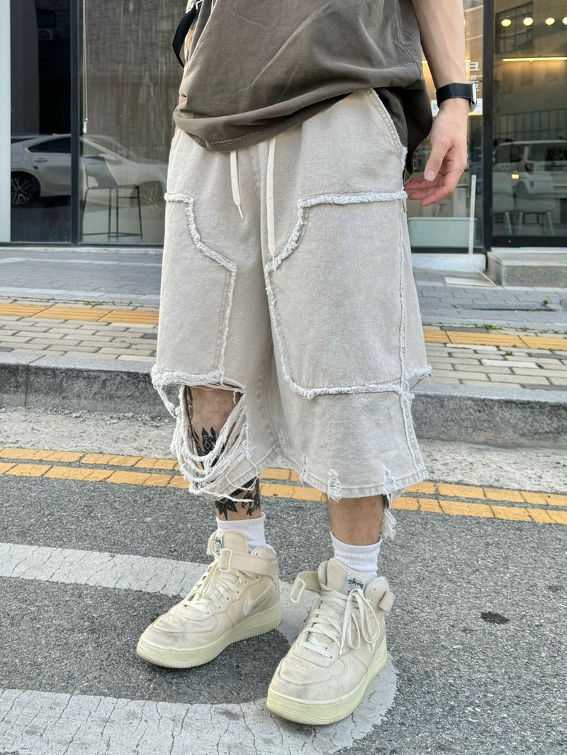 UNAIDUN（アネイダン）の「Beige low vintage half pants 1C（Pants）」