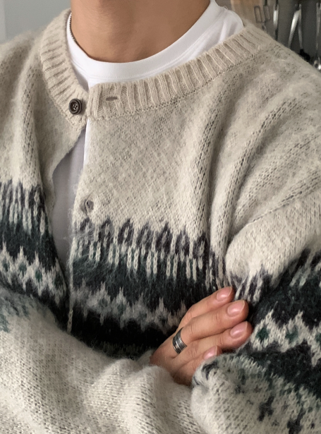 Belerice Blizz Nordic Cropped Semi-Overfit Cardigan