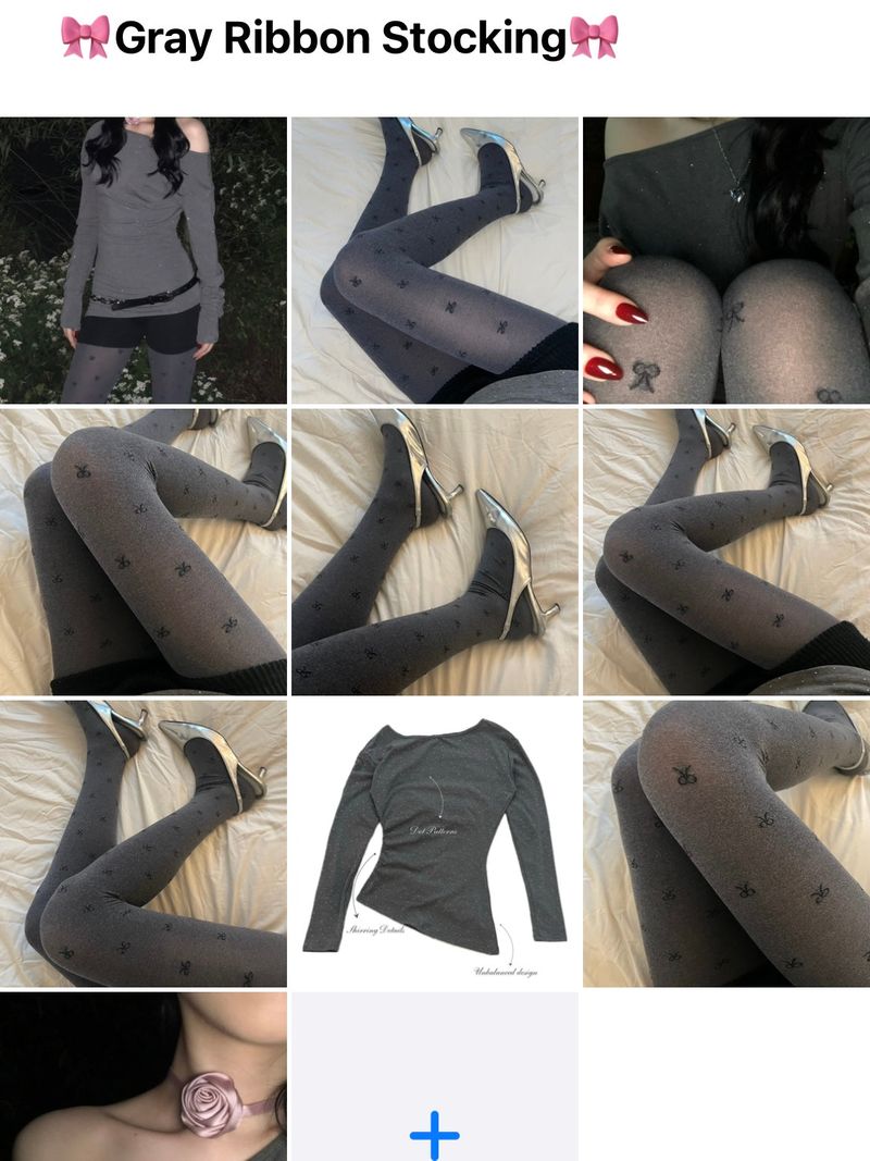 Gray Ribbon Stocking