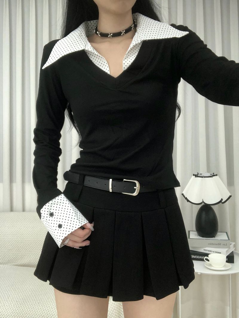 Belt Two-buckle Mini Skirt Pants