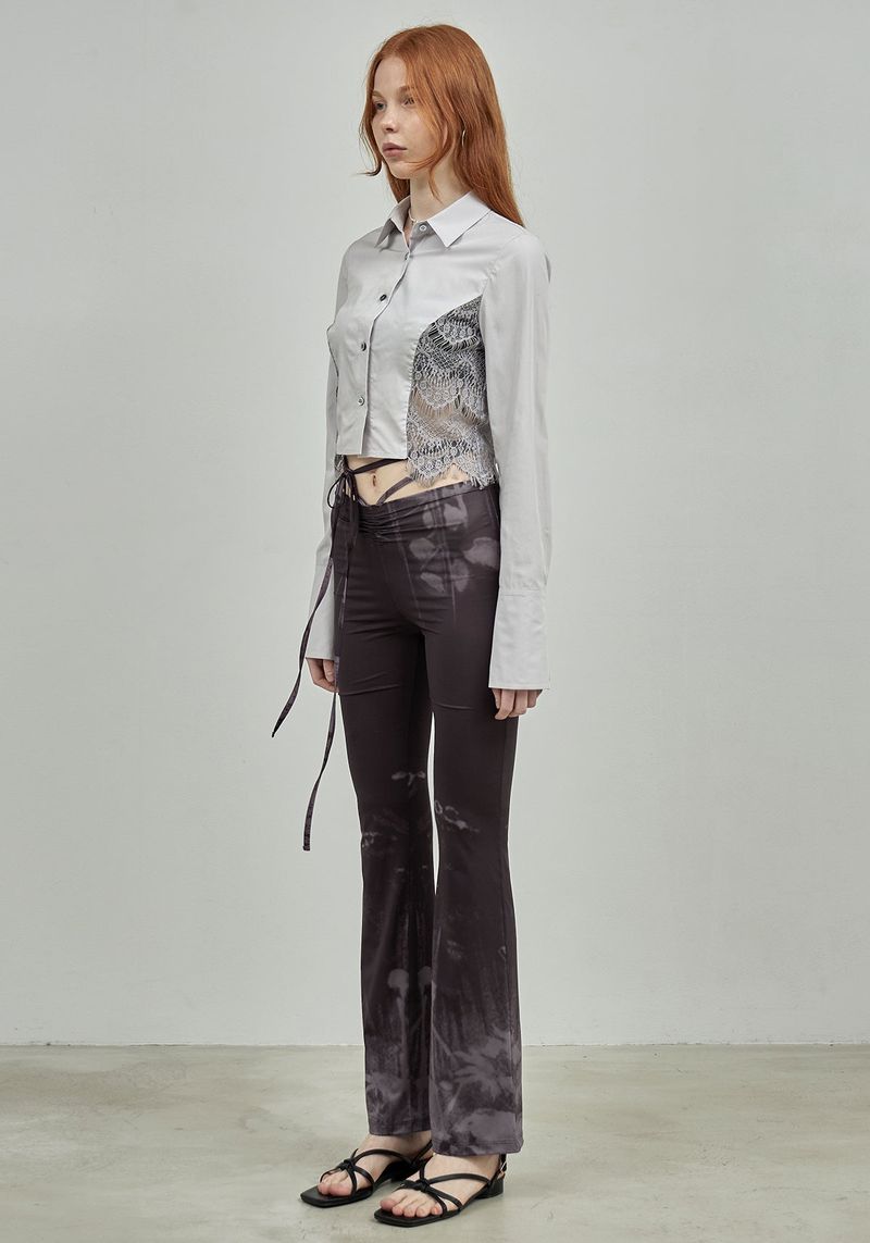 VINTAGE LACE CROPPED SHIRT