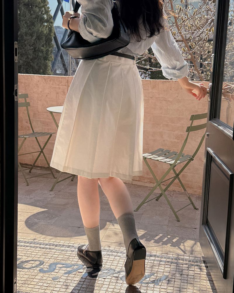 MAYBINS（メイビンス）の「Has pleats midi skirt (with belt)（Skirts）」
