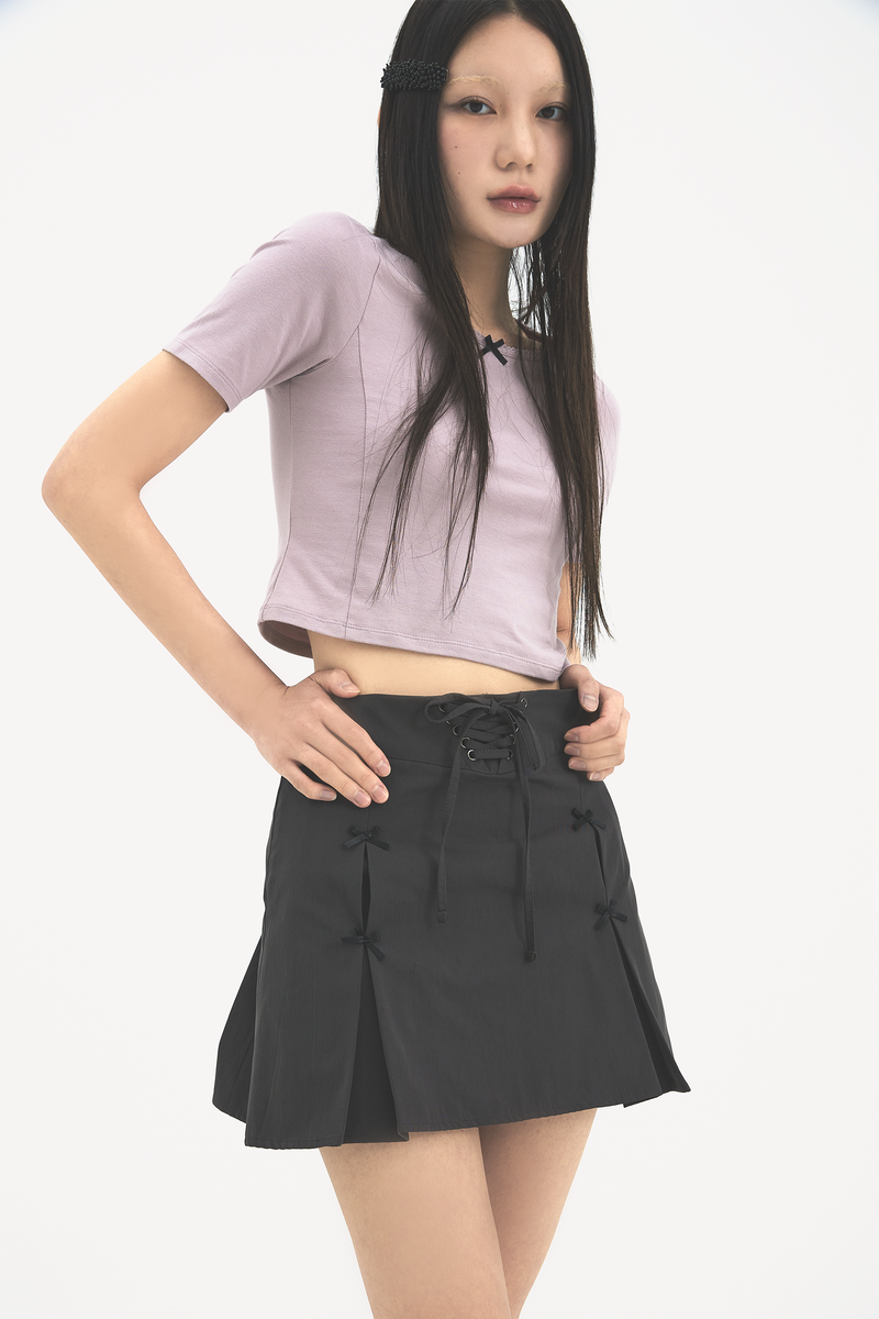 Ribbon pleats skirt