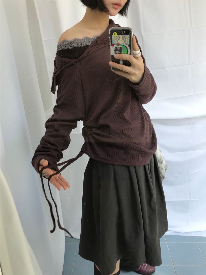 Lenny Shirring High-Neck Knitwear