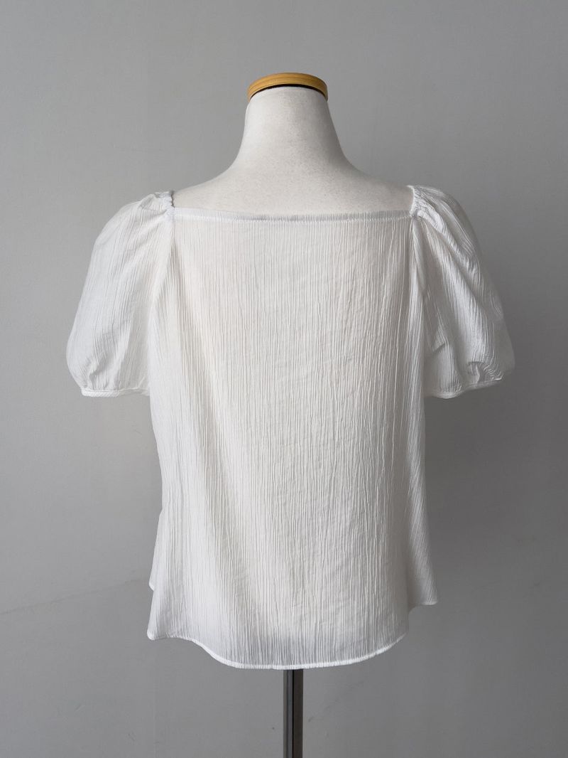 Besque Shirred Short Sleeve Blouse