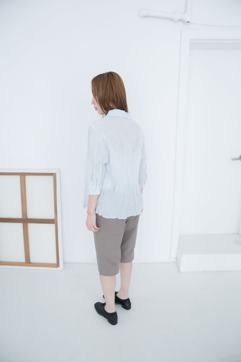 wrinkle capri shirt(2colors)