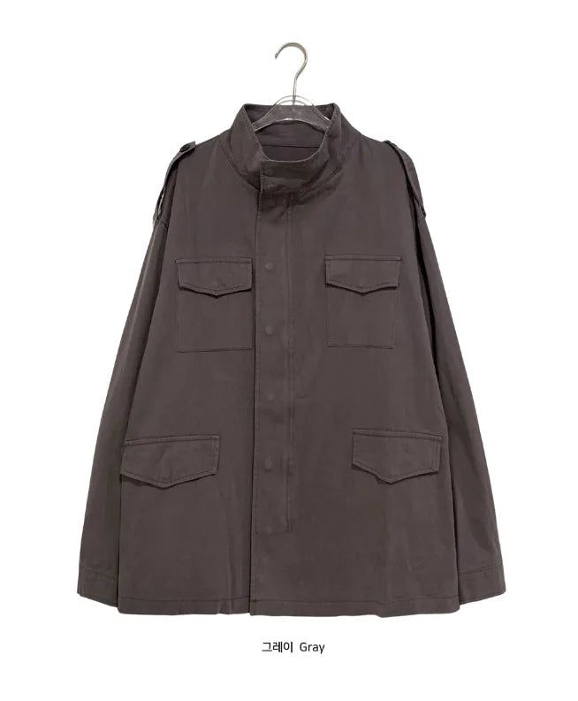 [unisex] Fleur High-Neck String Field Jacket