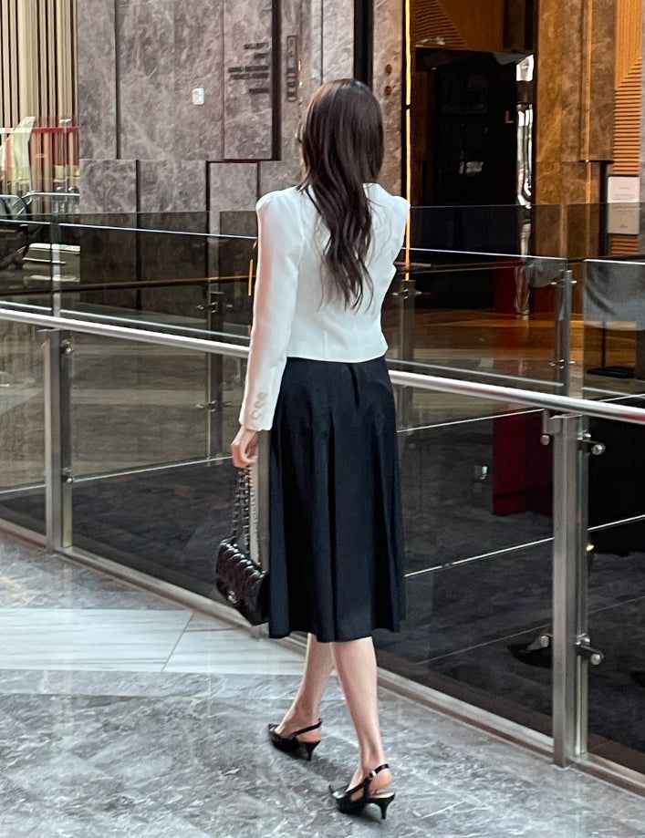 Jemu Satin Flare Midi Skirt