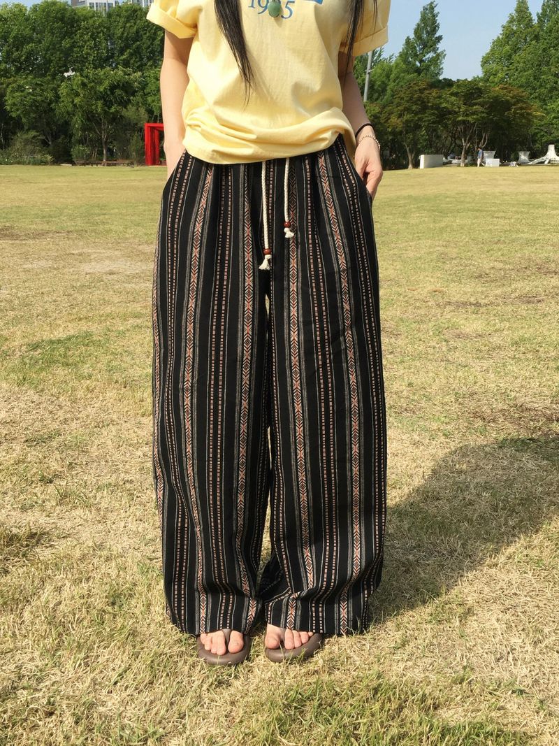 Inca Ethnic Striped Elastic Pants (2c)