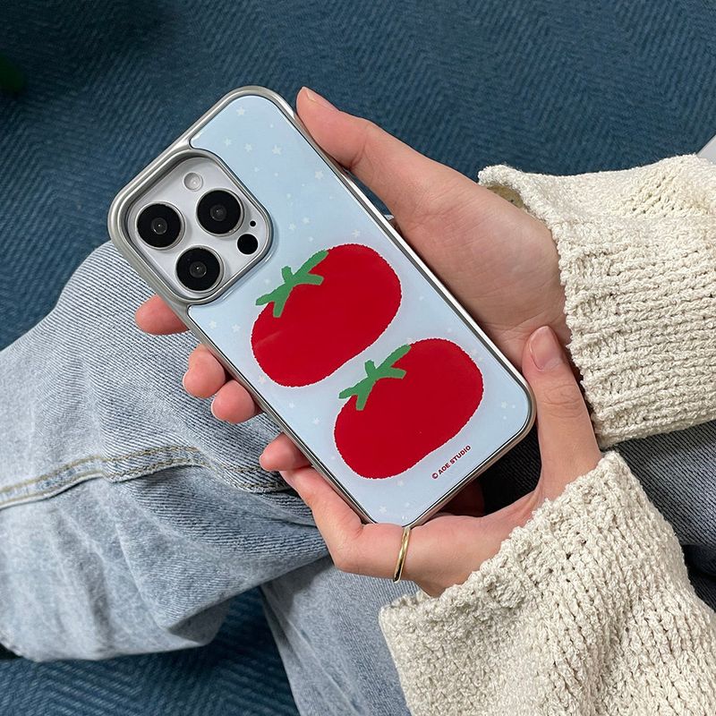 [MADE] silver tomato epoxy bumper case - blue