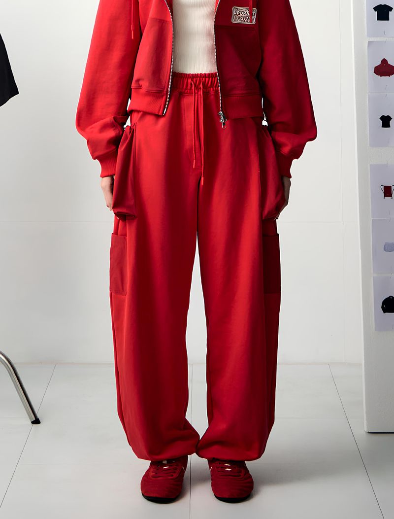 UPDRAFT（アップドラフト）の「[UPDRAFT]PATCH POCKET COTTON SWEAT PANTS RED for women（Pants）」