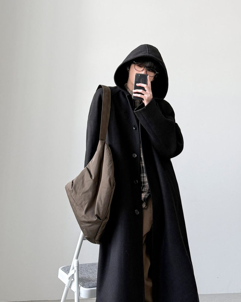 Evelyn Wool Hood Coat