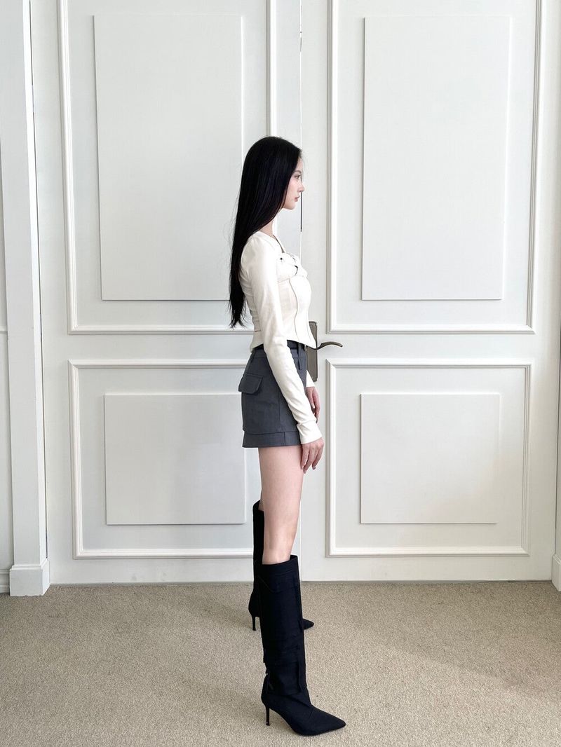 1111. Wrap slit belt mini sk (2color)