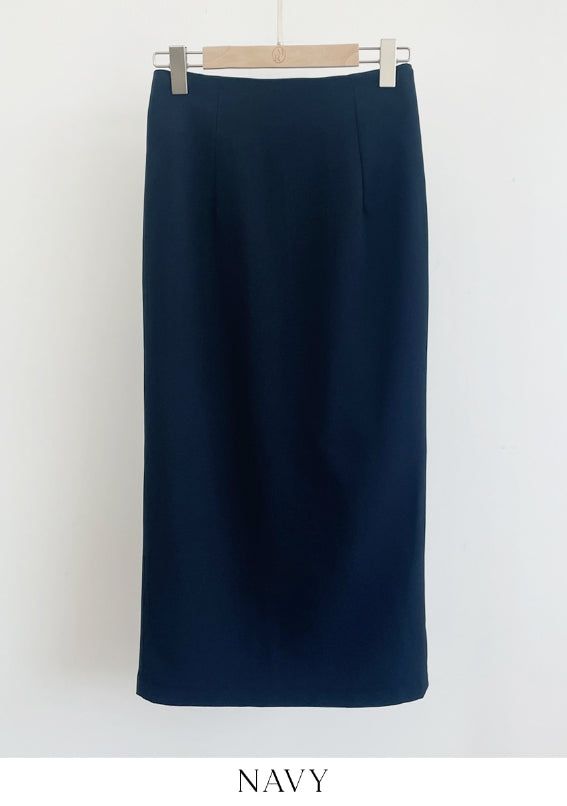 Laend Cool Basic Back Slit H-Line Skirt