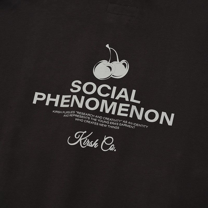 CHERRY ARCH LOGO HALF ZIP UP [DARK BROWN]
